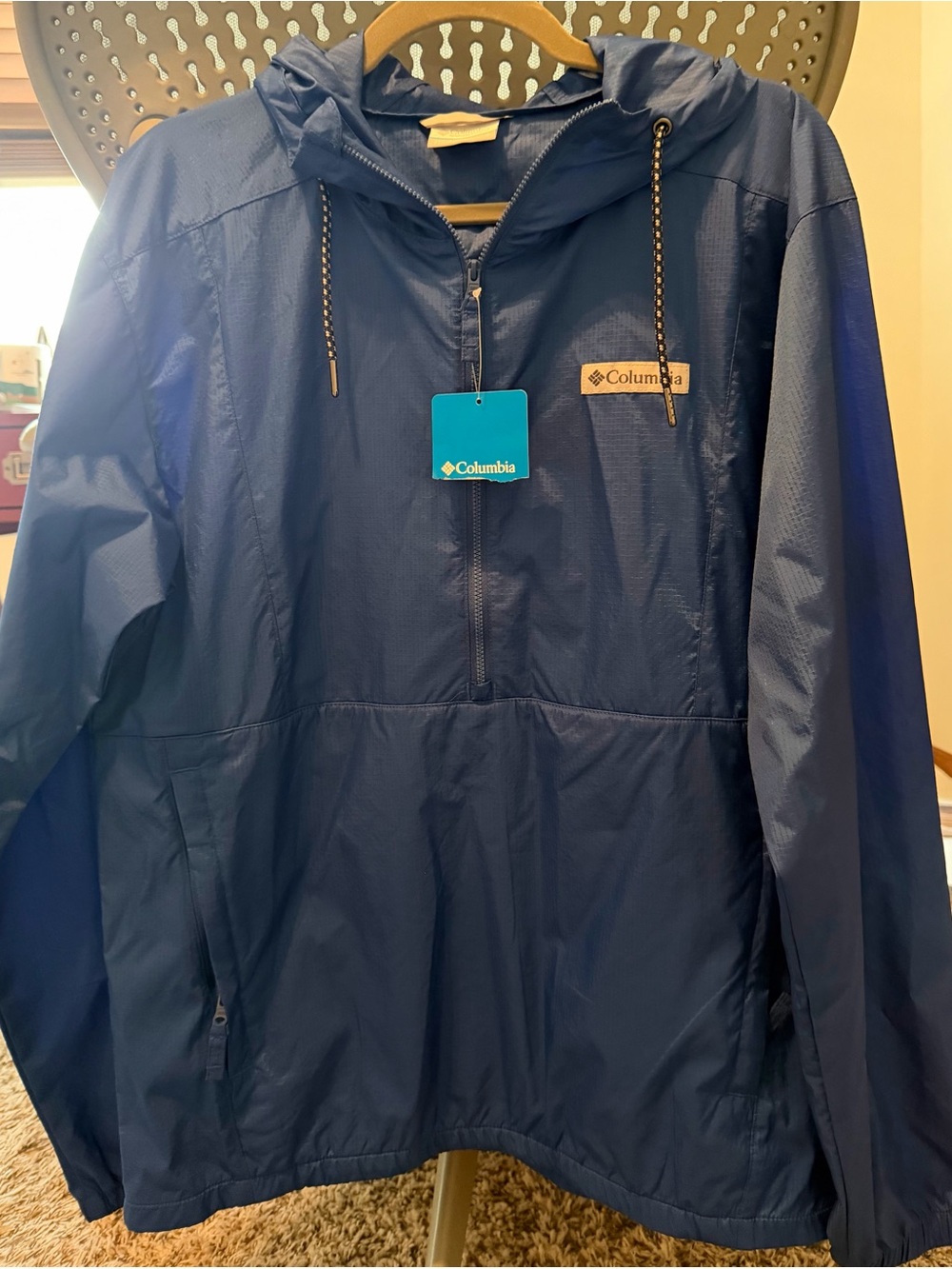Columbia Navy Hooded Light Jacket